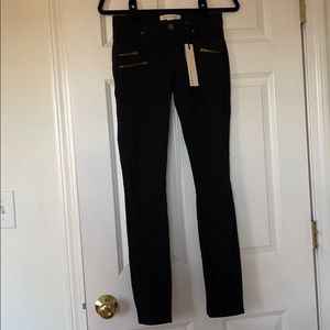 Black Motto Jeans with Zipper Detail